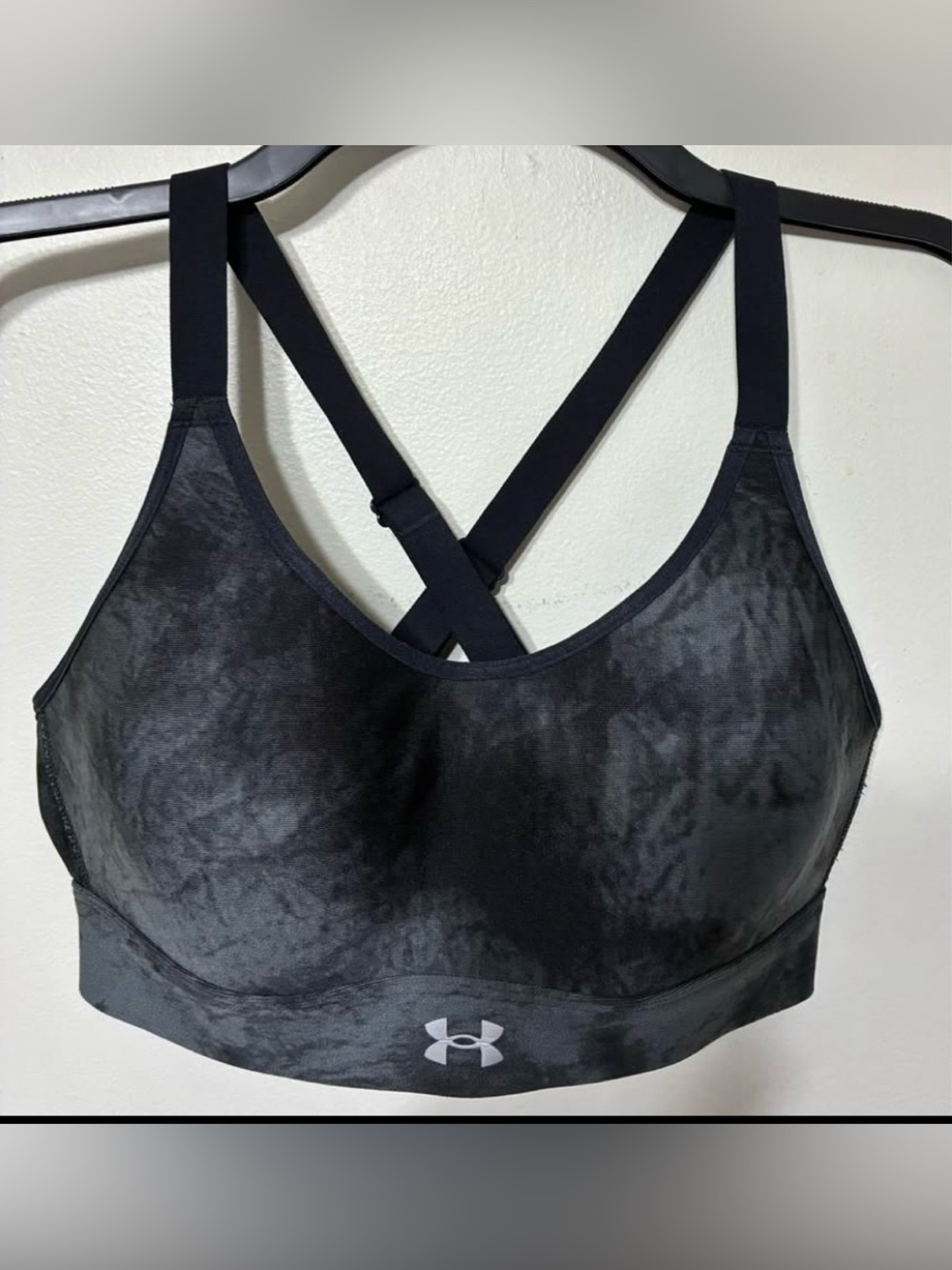 Under Armour Black  with gray Crisscross Sports Bra